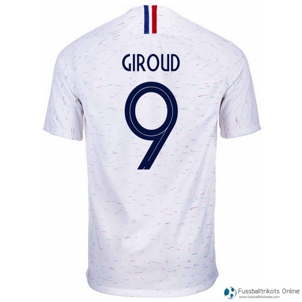 Frankreich Trikot Auswarts Giroud 2018 Weiß Fussballtrikots Günstig
